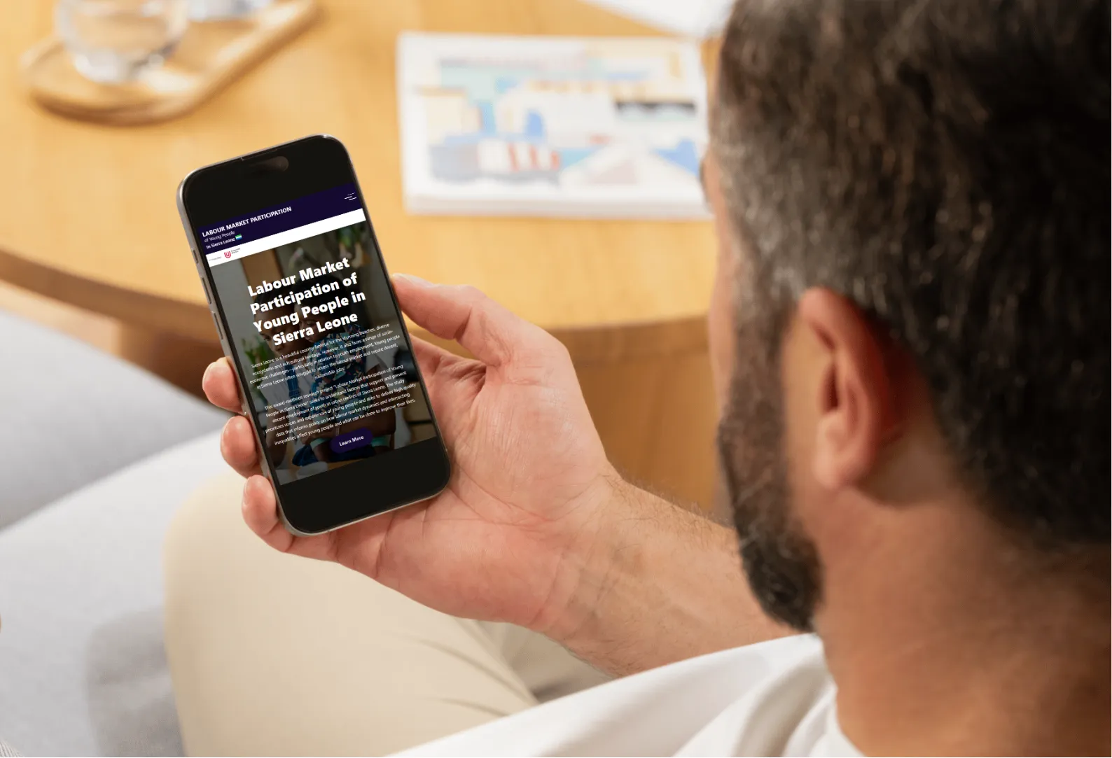 Laptop with Labour market research  website visible